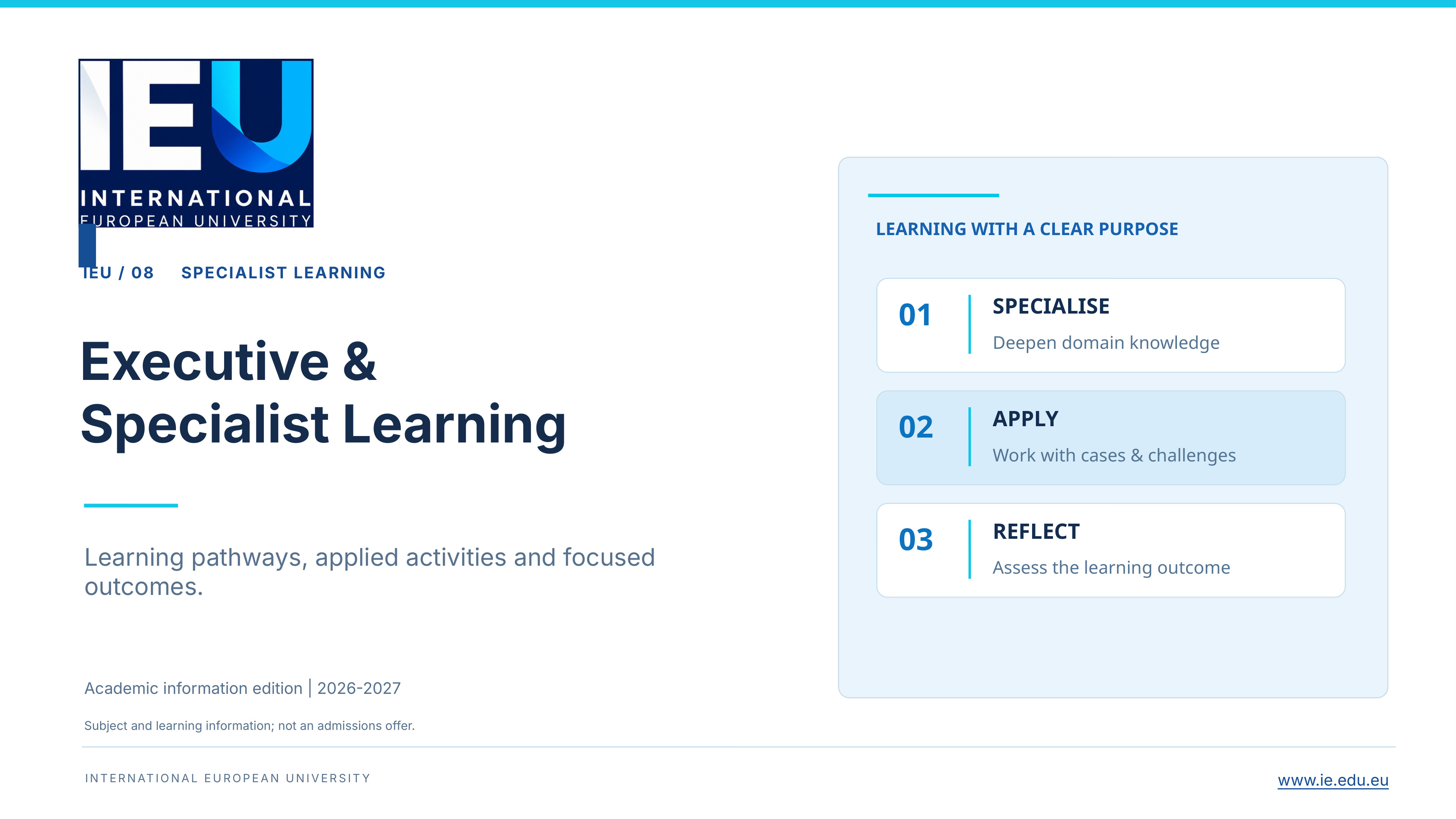 Cover of Executive & Specialist Learning